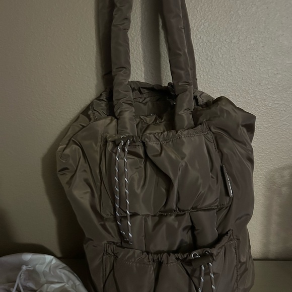 Dagne Dover Kal Puff Drawstring Tote in Brown NWOT - Picture 2 of 5